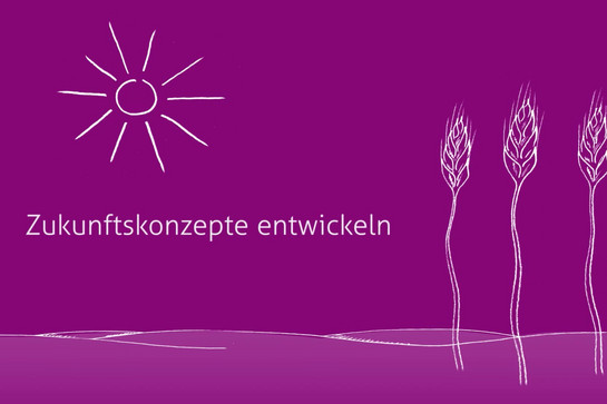 Eine weiße Sonne auf lilanen Hintergrund