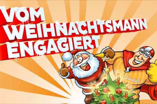 Illustrierter Mr Scandi mit einem Weihnachtsmann