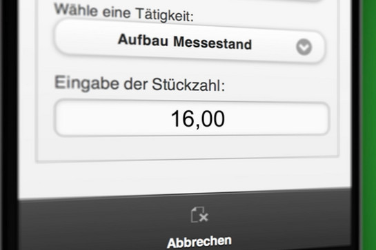 Stückzahl Eingabe auf der Fortnox Website
