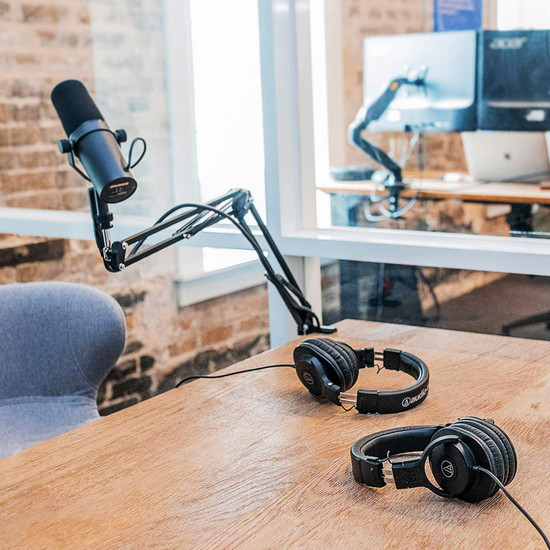 Mikrofon und Kopfhörer