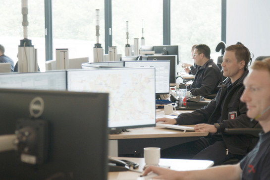 Blick auf das Büro der Leitstelle