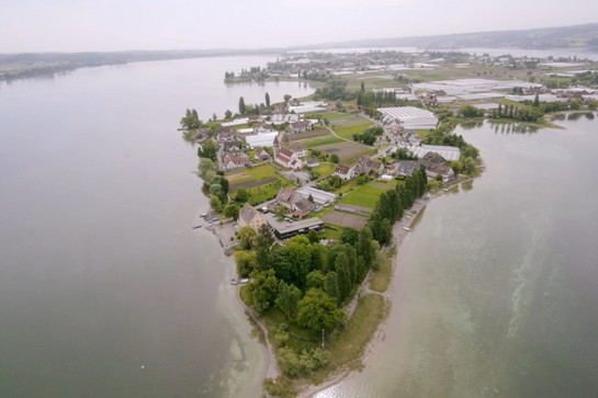 Luftbild auf die Gemüseinsel