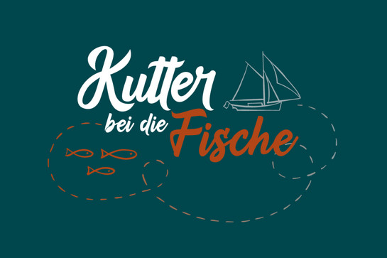 Logo von Kutter bei die Fische mit einem blauen Hintergrund