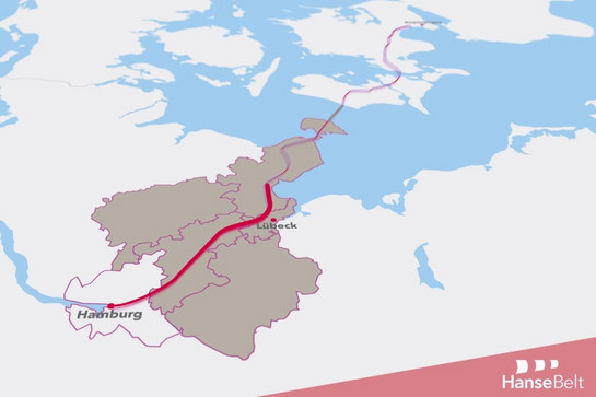 Landkarte der Hansebelt