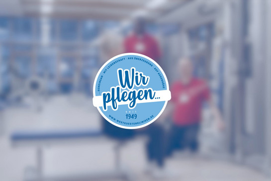 Ein blauer Kreis mit Text 