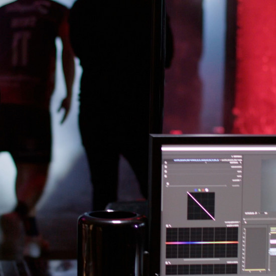 Bildschirmausschnitt eines Computers während eines Videodrehs