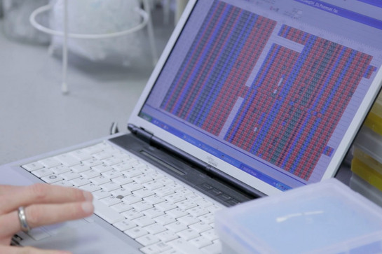 bb_kielfisch_teaser_02.jpg DNA Stränge auf einem Laptop