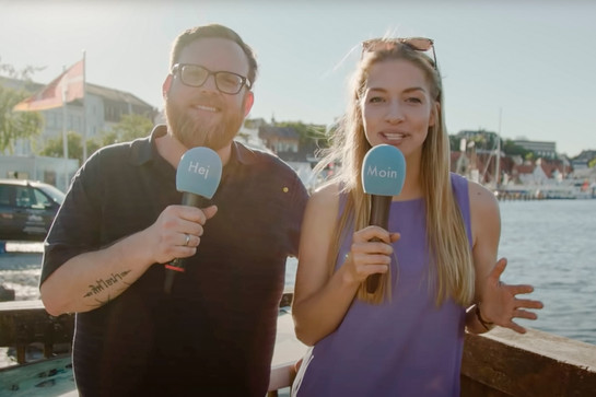 Malin und Daniel am Flensburger Hafen