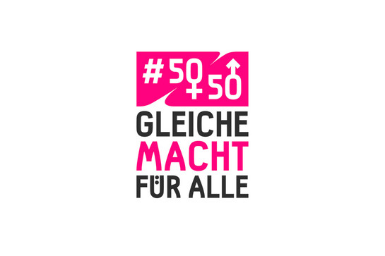 Pinkes Logo des Landesfrauenrat