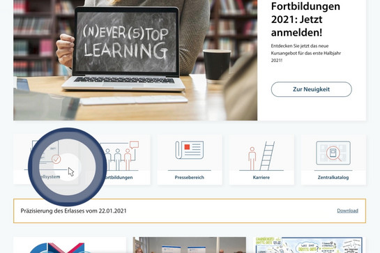 Homepage der Büchereizentrale SH mit einer weißen Maus