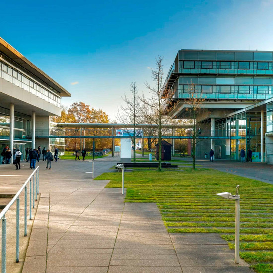 Blick auf einen Universitäts Campus
