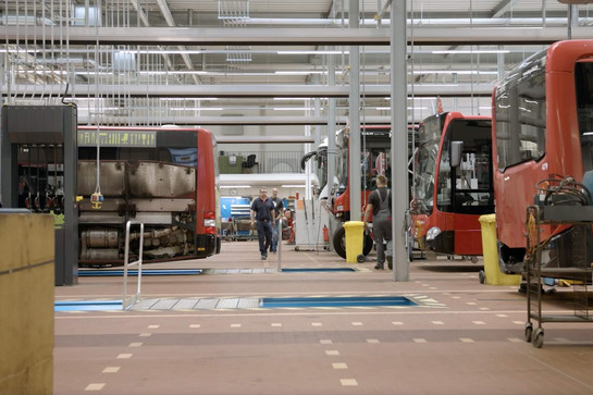 Blick in eine Werkstatt des kvg