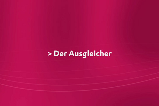Textzeile mit der Ausgleicher auf pinken Hintergrund