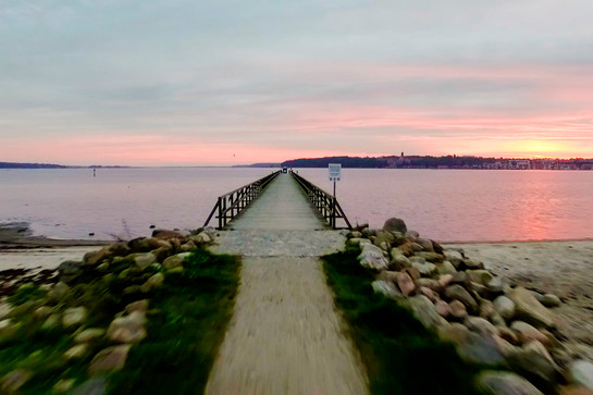 Blick auf den Steg am Ostseebad
