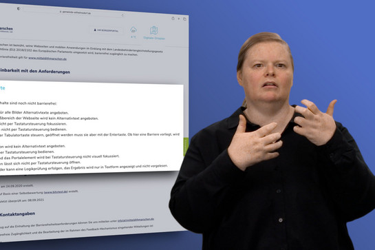 Eine Frau gestikuliert mit ihren Händen
