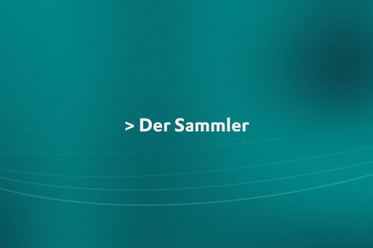 Textzeile mit Der Sammler auf grünem Hintergrund