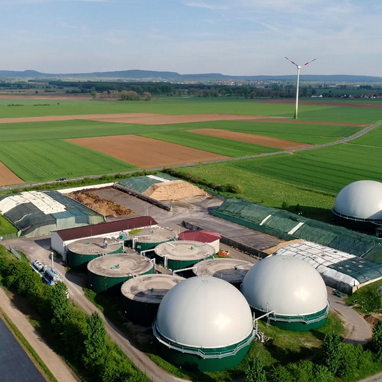 Agraranlage aus Vogelperspektive