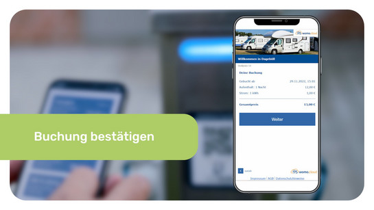 Mobile Ansicht einer WDR Stellplatz Buchung