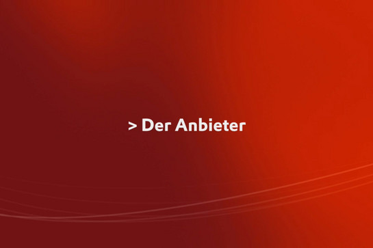 Textzeile mit der Anbieter auf rotem Hintergrund