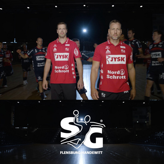 Das SG Logo auf einem schwarzen Hintergrund