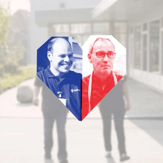 Ein Herz in blau und rot