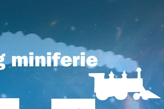 Eine weiße illustrierte Lokomotive