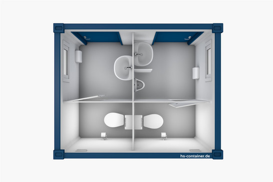 3D-Modell von Toilettencontainer von oben