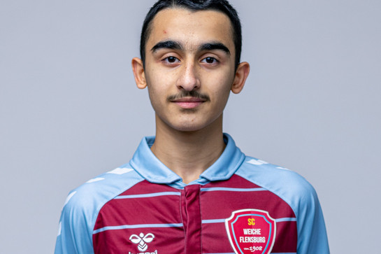 Ein SC Weiche Spieler schaut aufmerksam in die Kamera