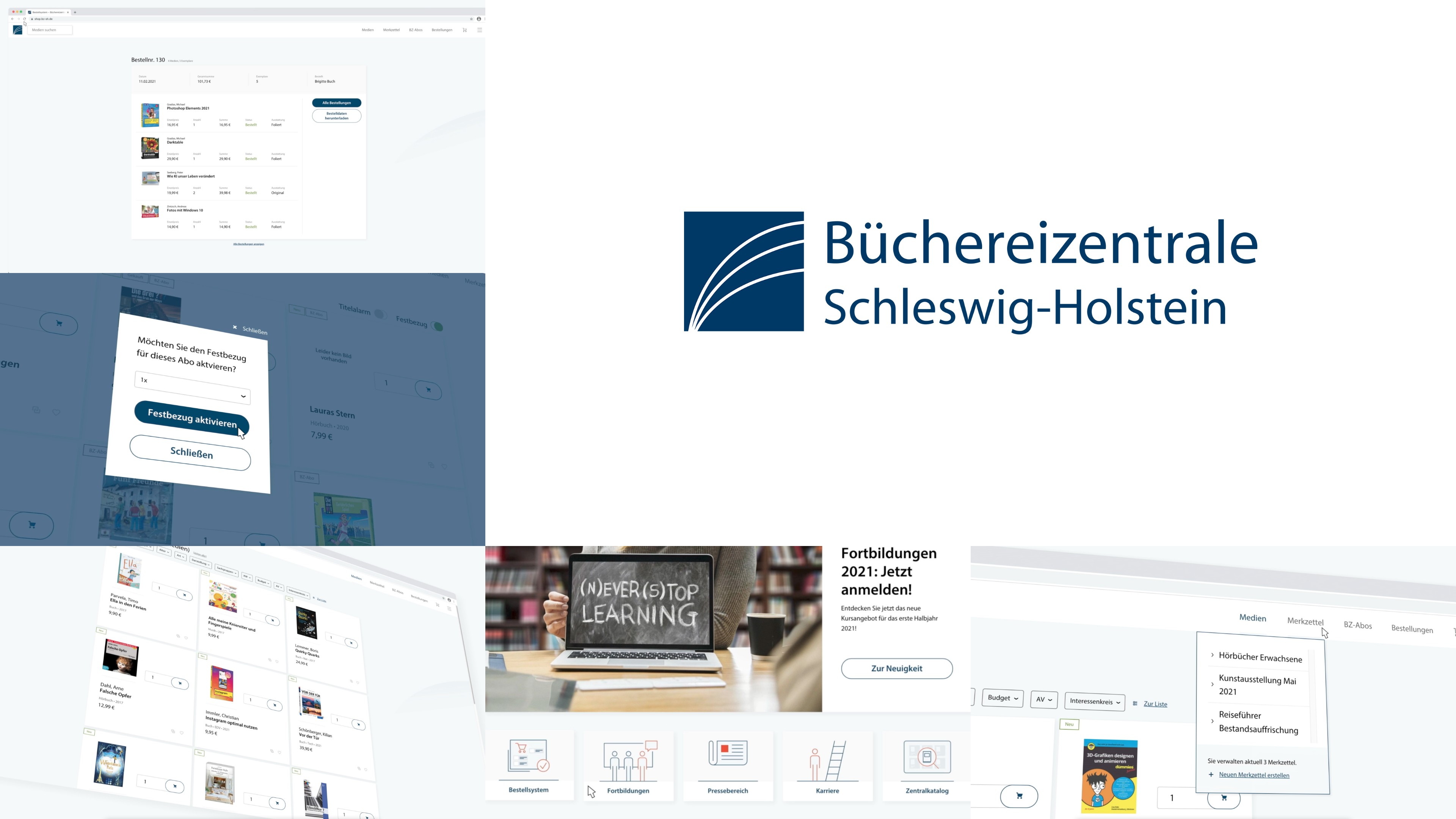 Collage der Büchereizentrale SH