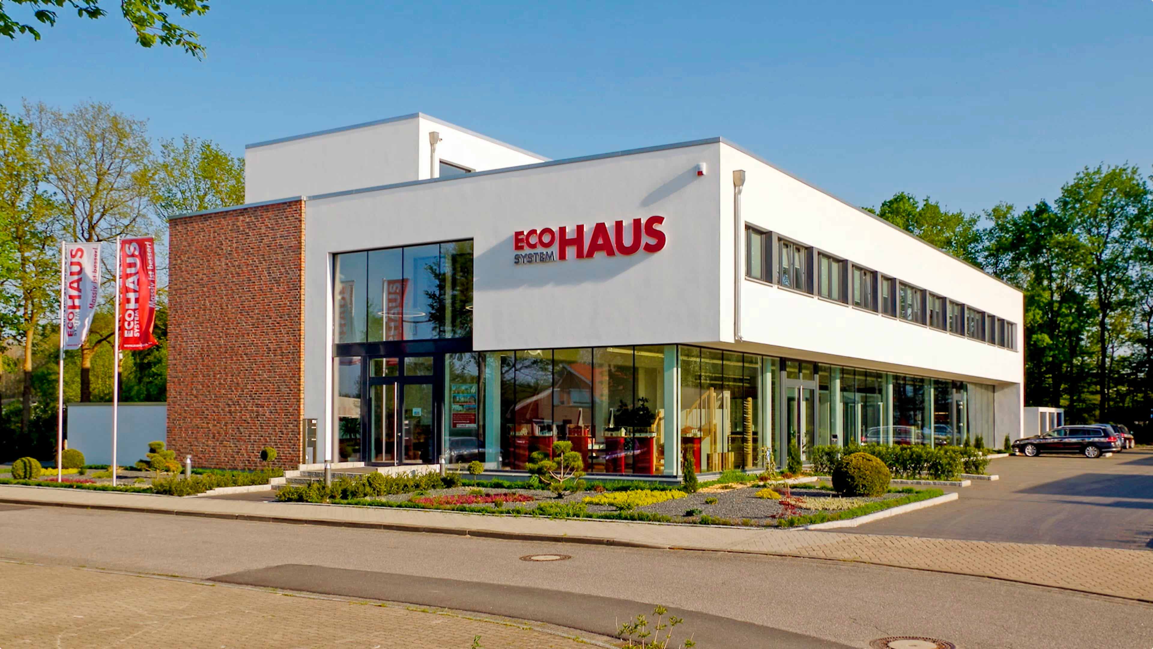 Blick auf das Eco Haus System Hauptgebäude
