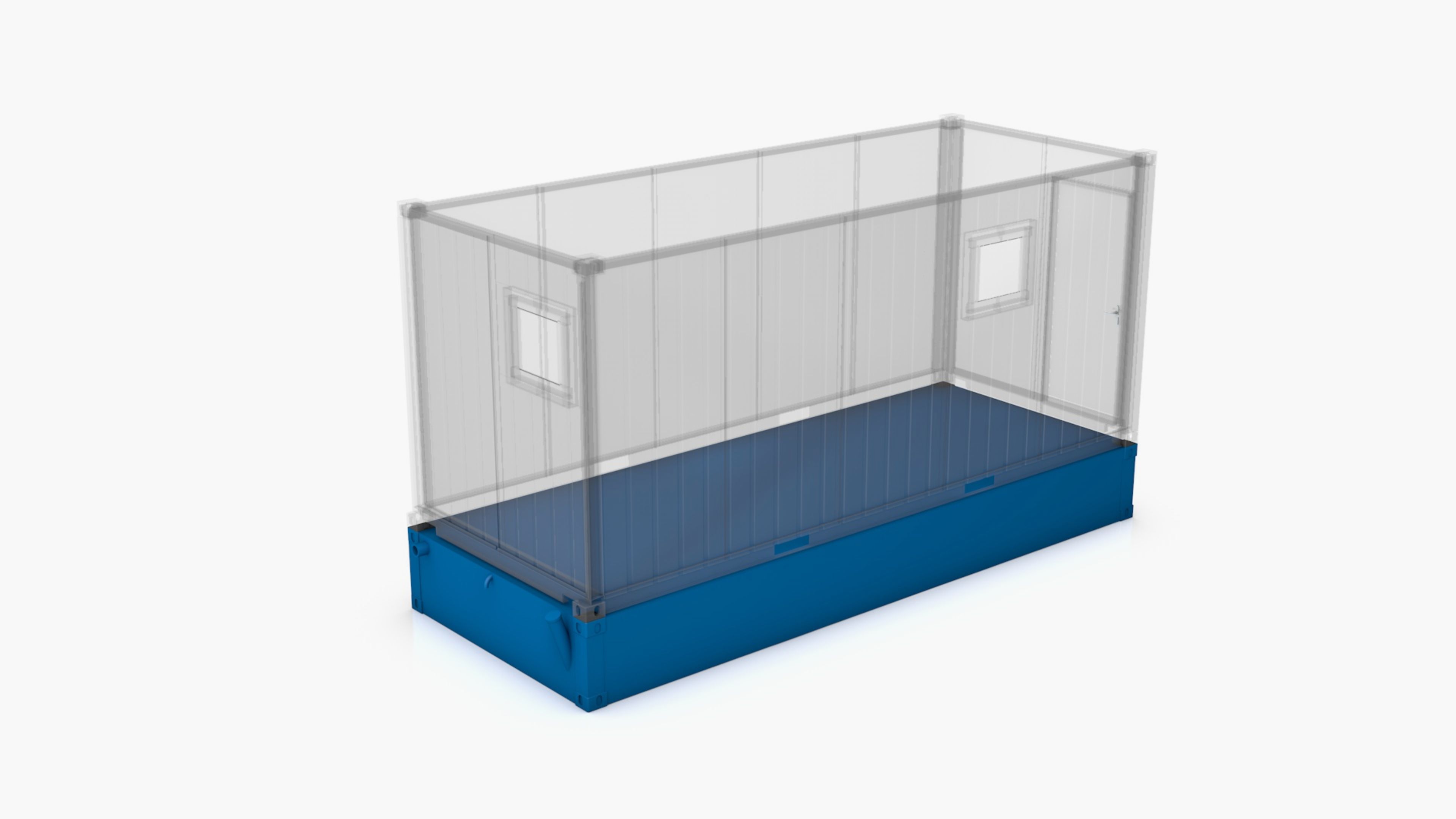 Headgrafik: 3D-Modell von Container in schräger Ansicht
