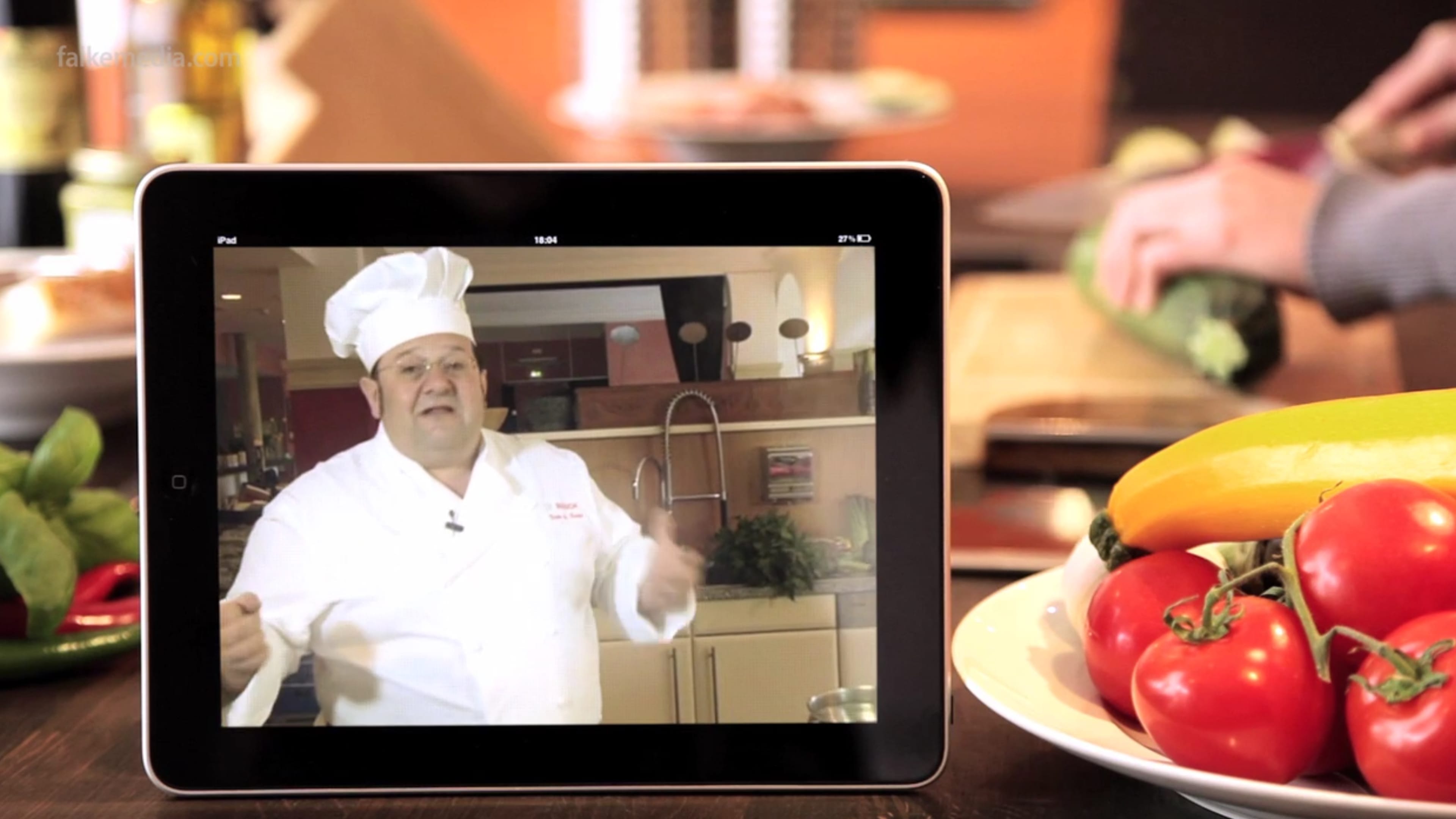 Ein Kochvideo in Ipad Ansicht