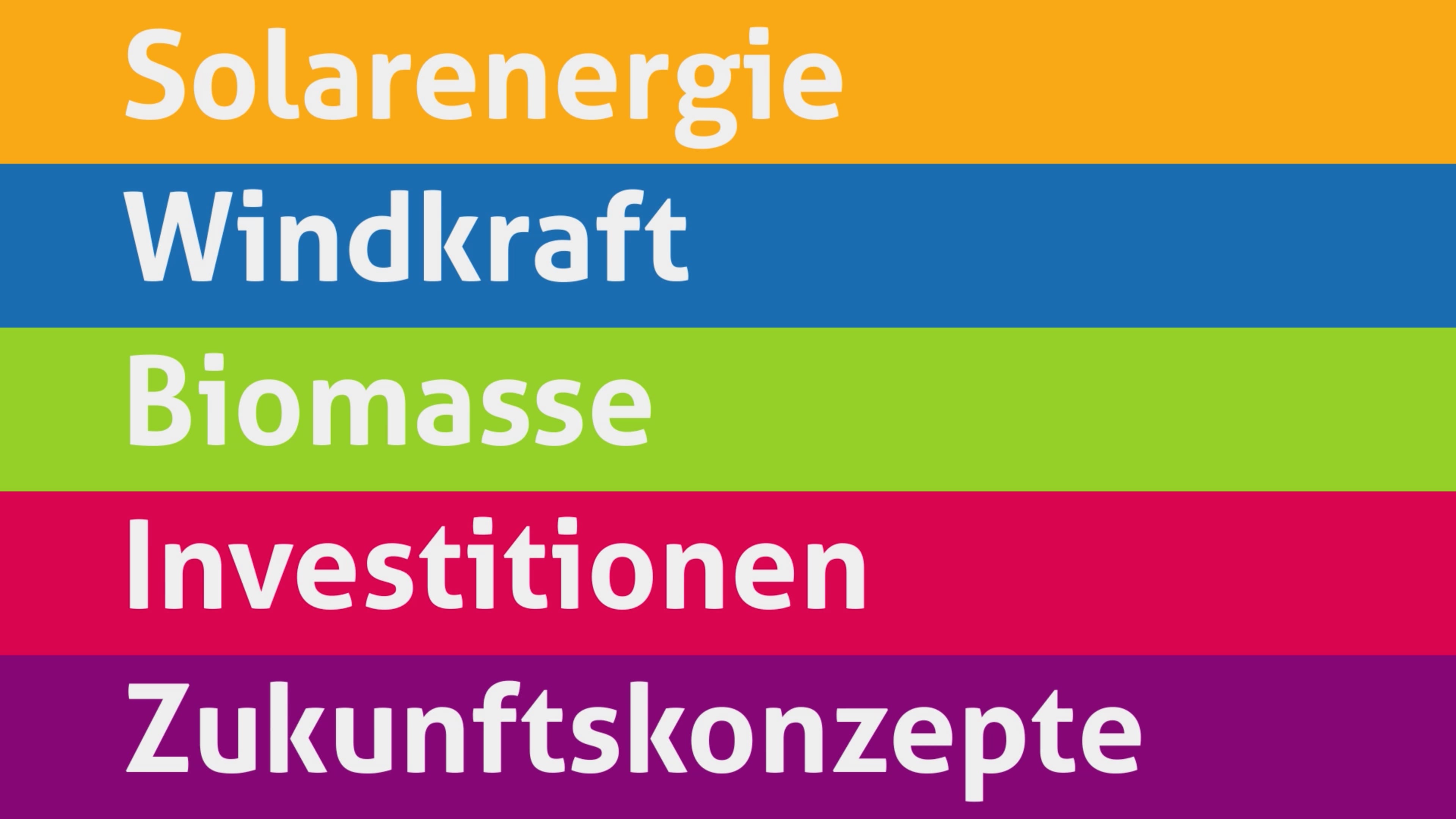 Bunte Streifen mit weißer Schrift