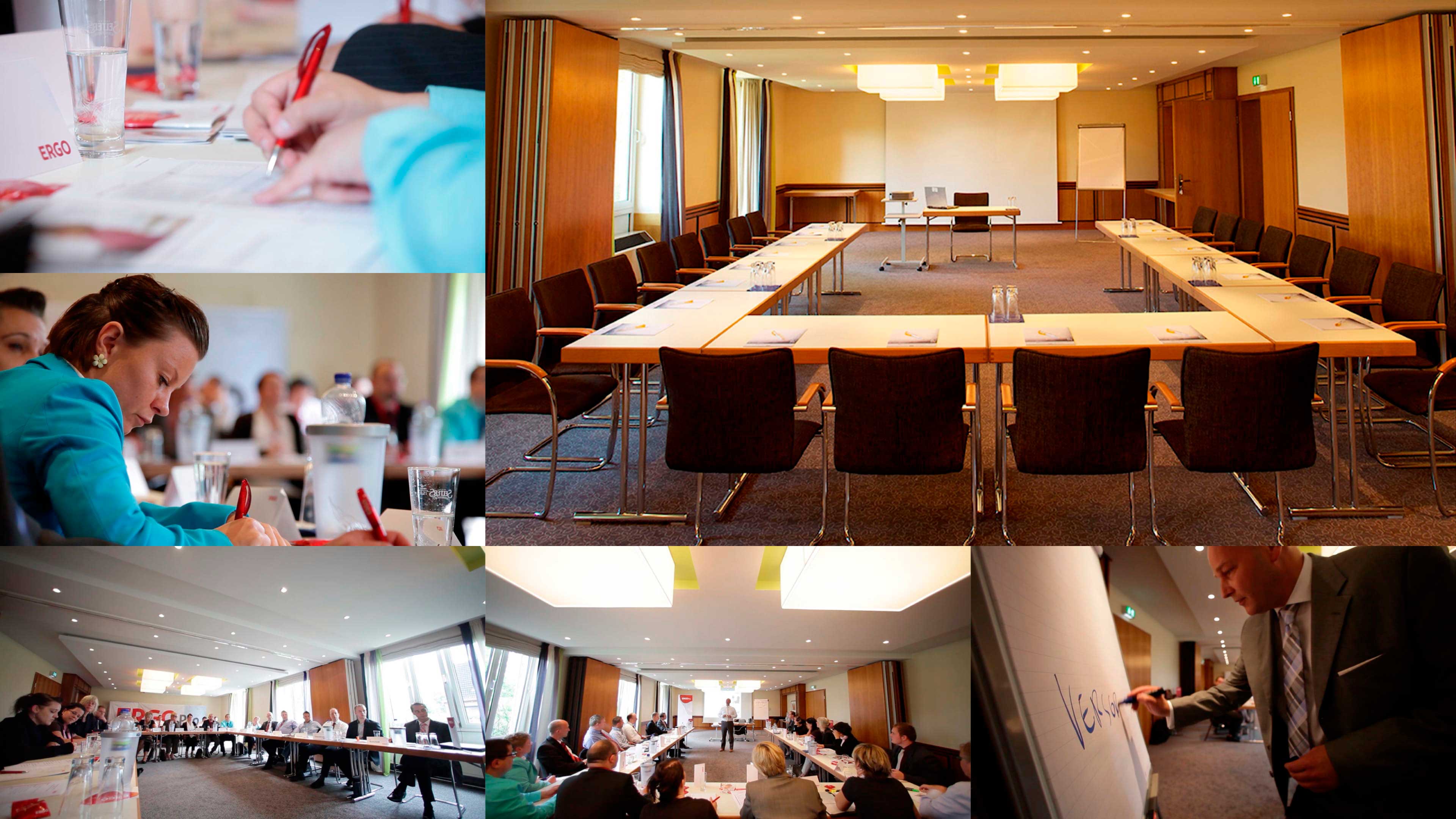 Bildercollage des Konferenzraumes im Hotel Waldschlösschen
