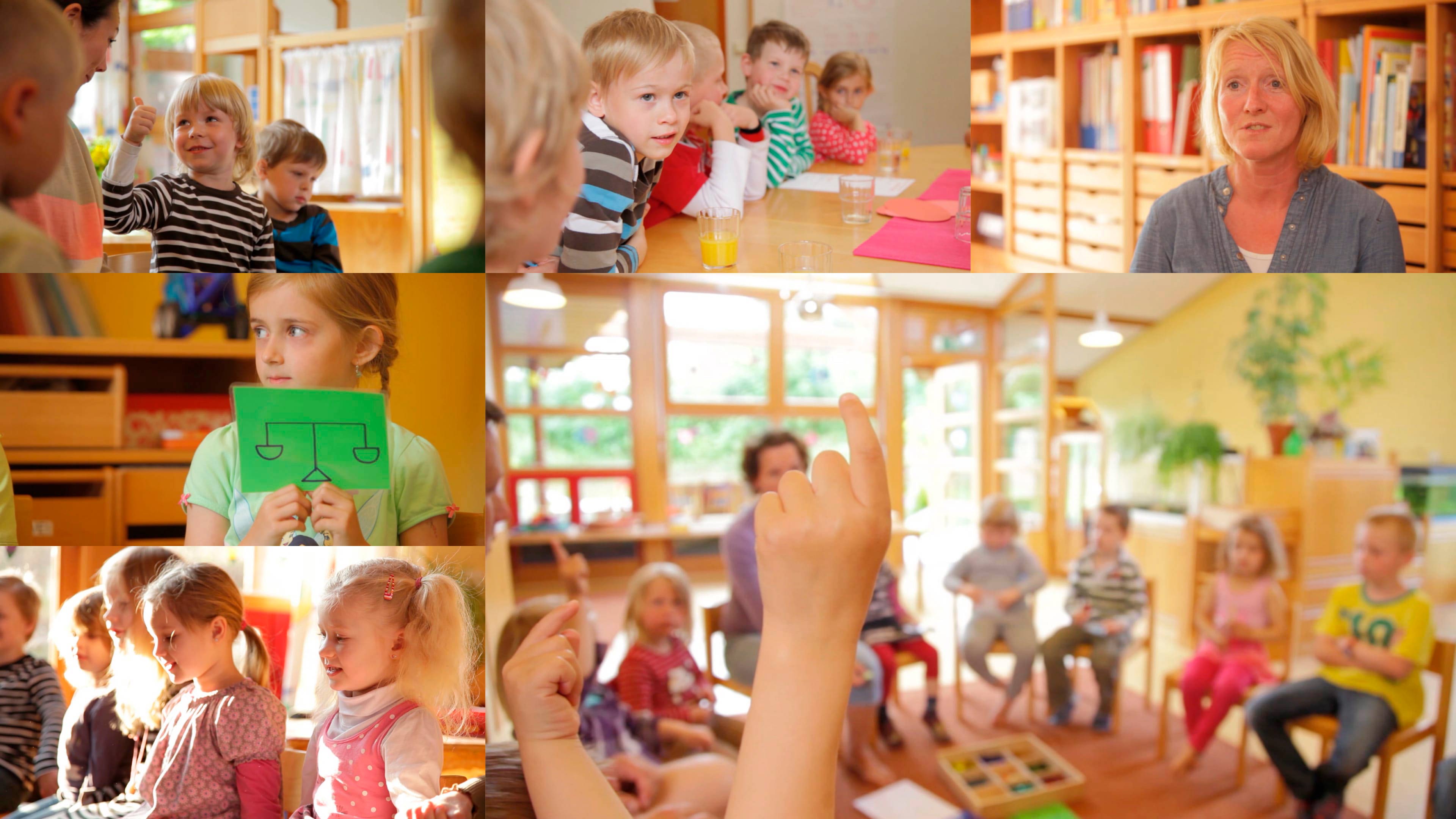 Bildercollage einer Kindergarten Gruppe