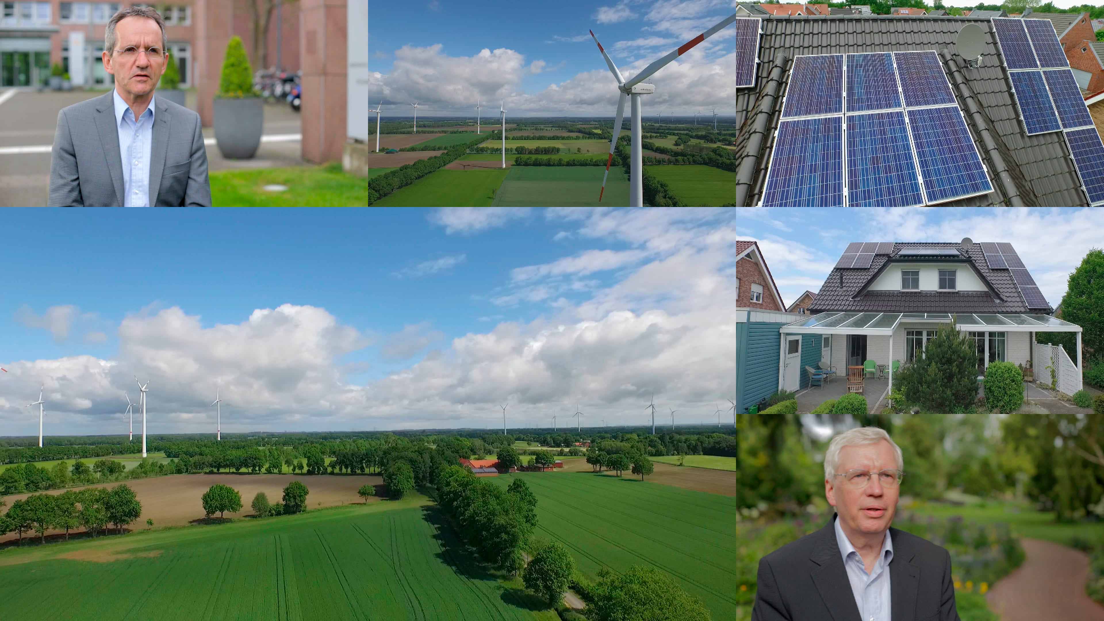 Bildercollage von Natur, Personen und Gebäuden