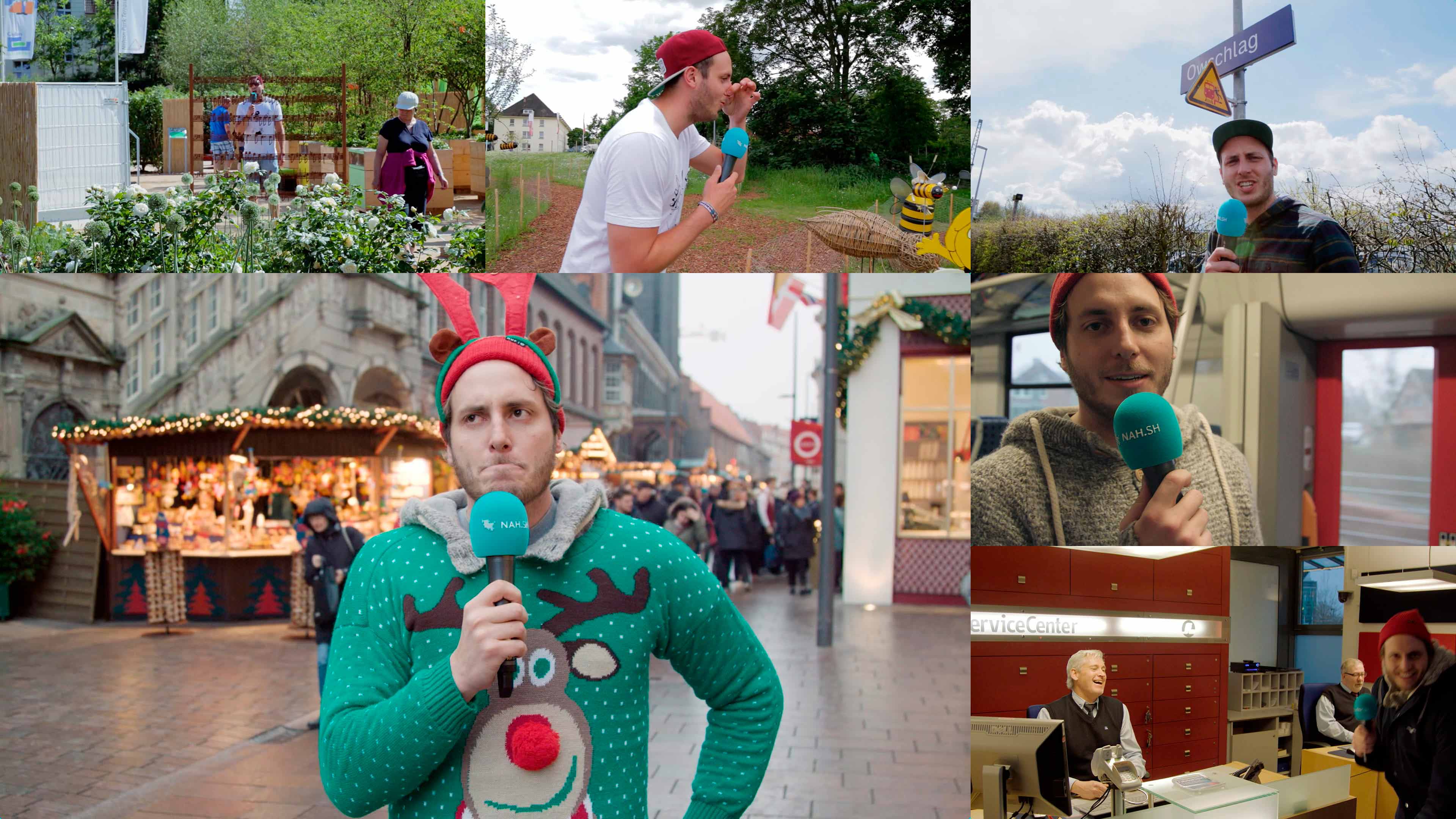 bb_festtagsgruesse_vorschau.jpg Bildercollage vom Dreh der Festtagsgrüße der nah.sh