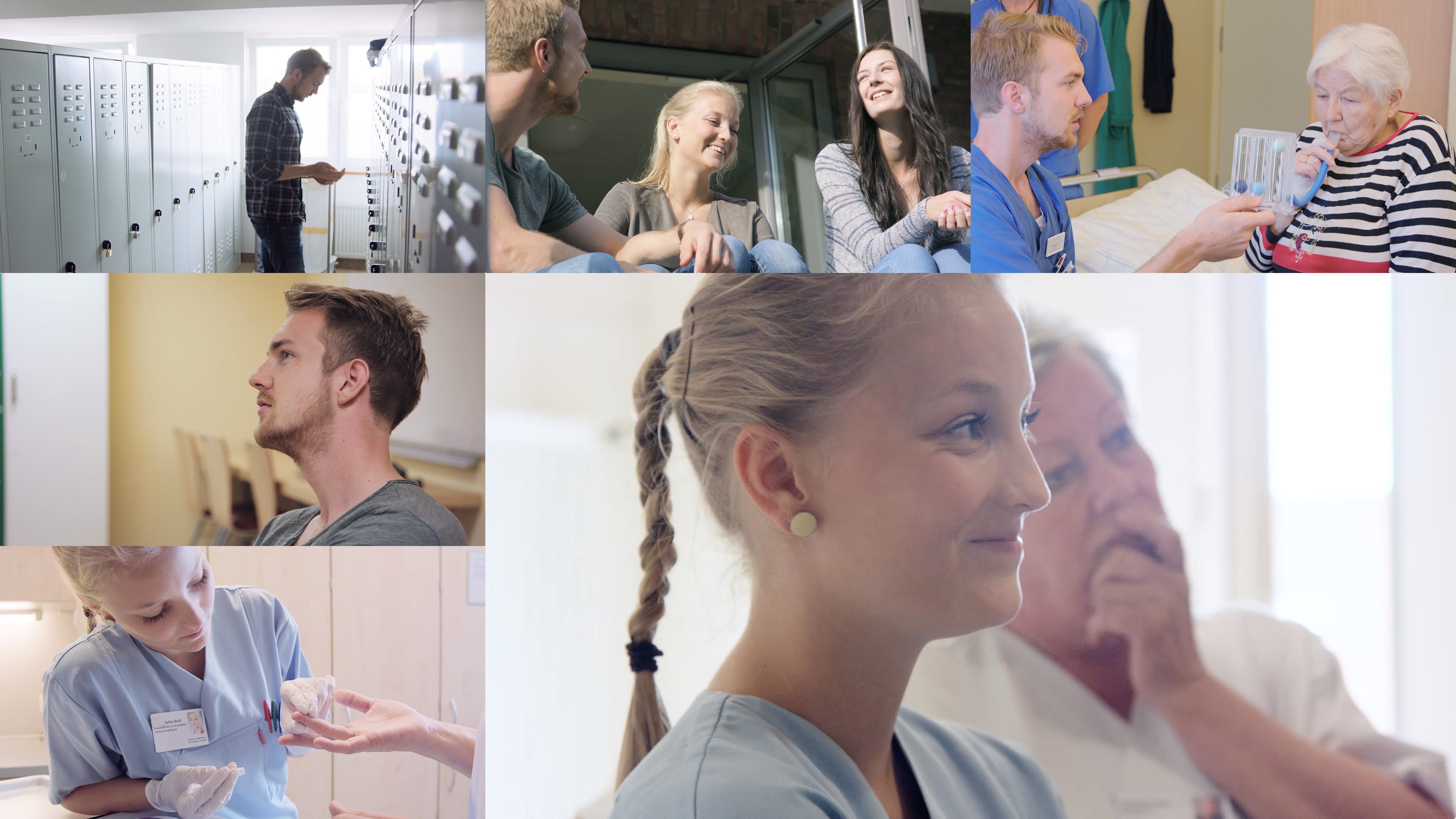 Eine Bildercollage zur Ausbildung zur Krankenpflege