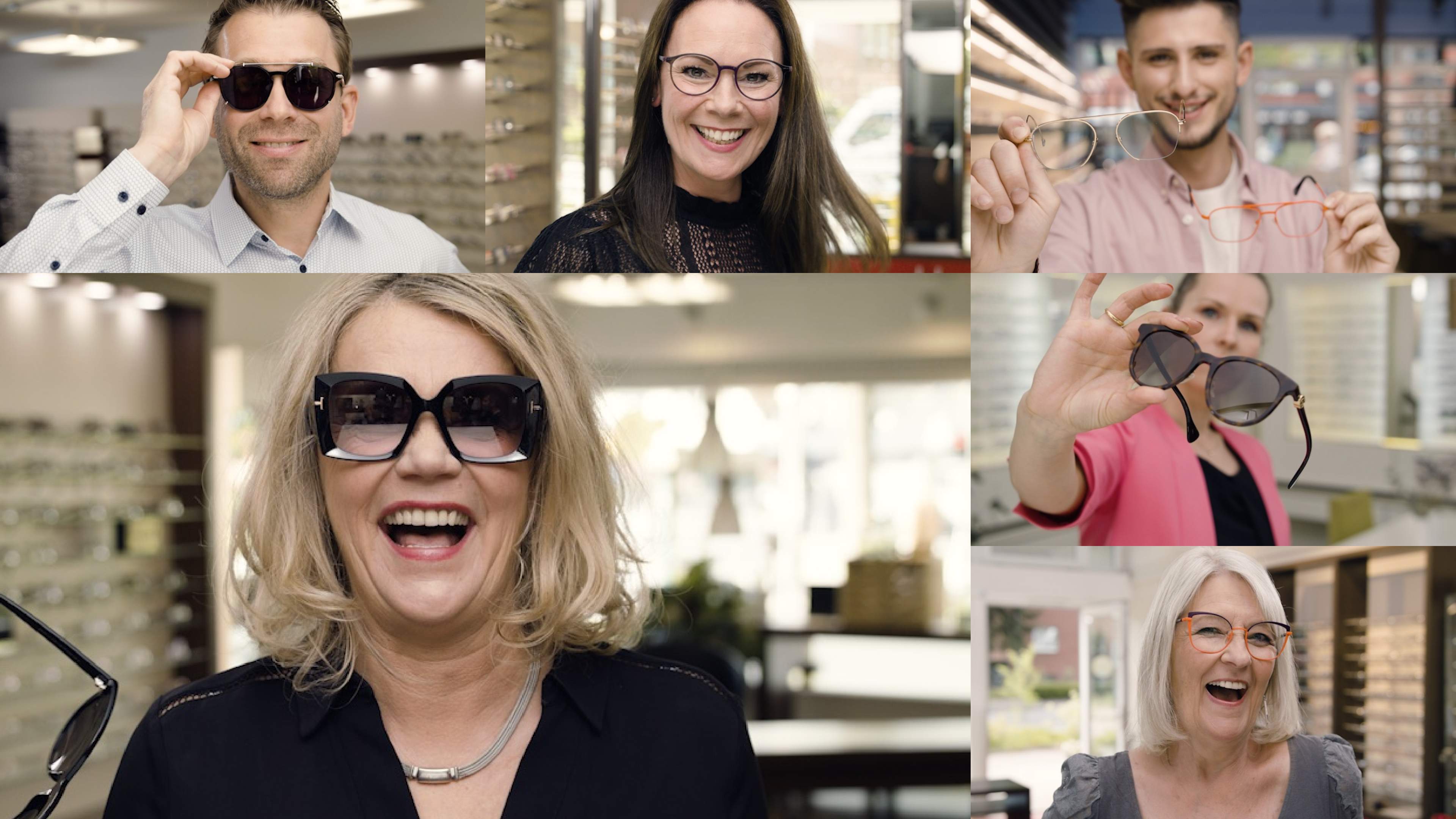 Eine Bildercollage von Optikern
