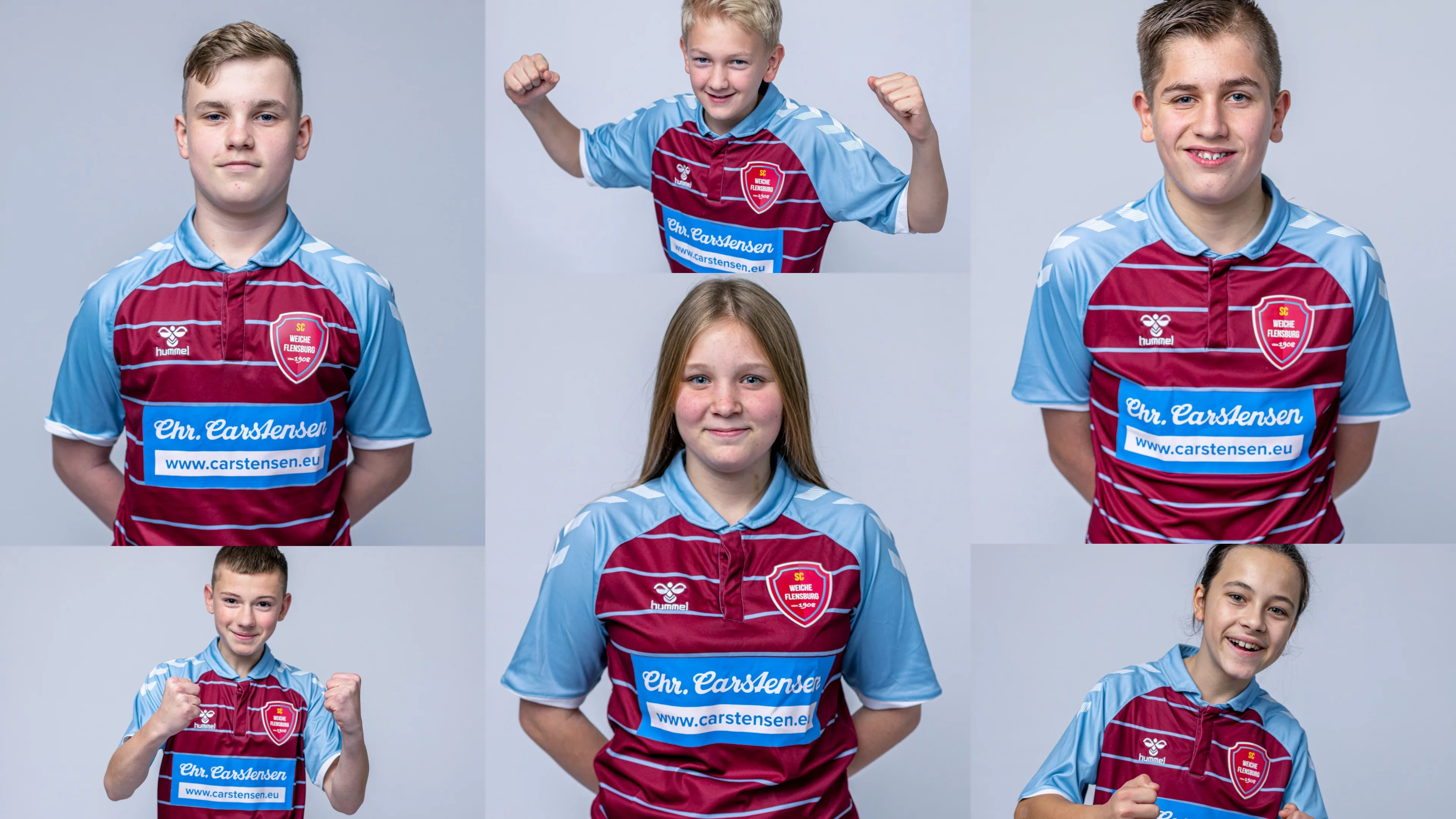 Bildercollage der jungen SpielerInnen von SC Weiche
