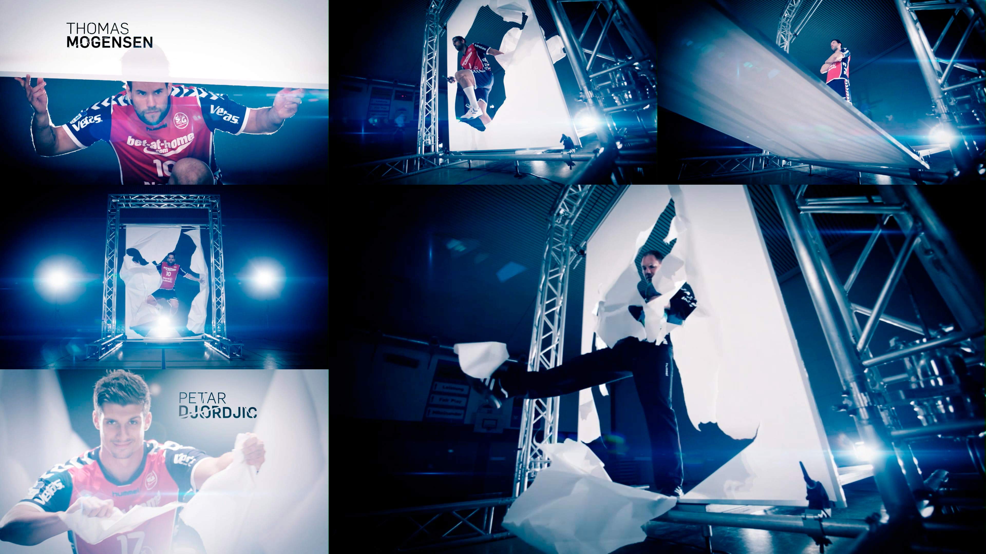 Bildercollage des making offs des SG Einlauftrailers