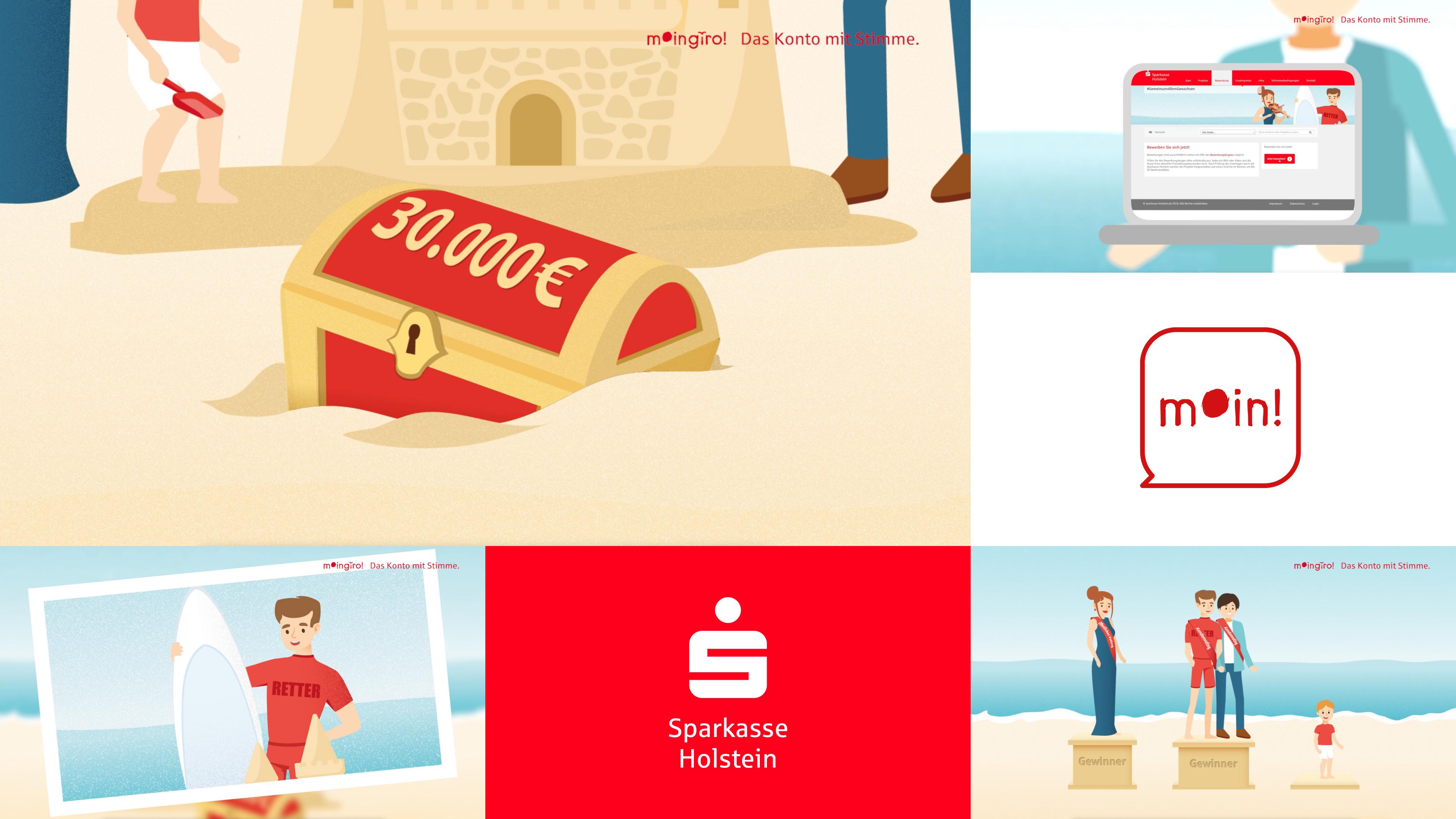 Eine Bildercollage der Sparkasse Holstein