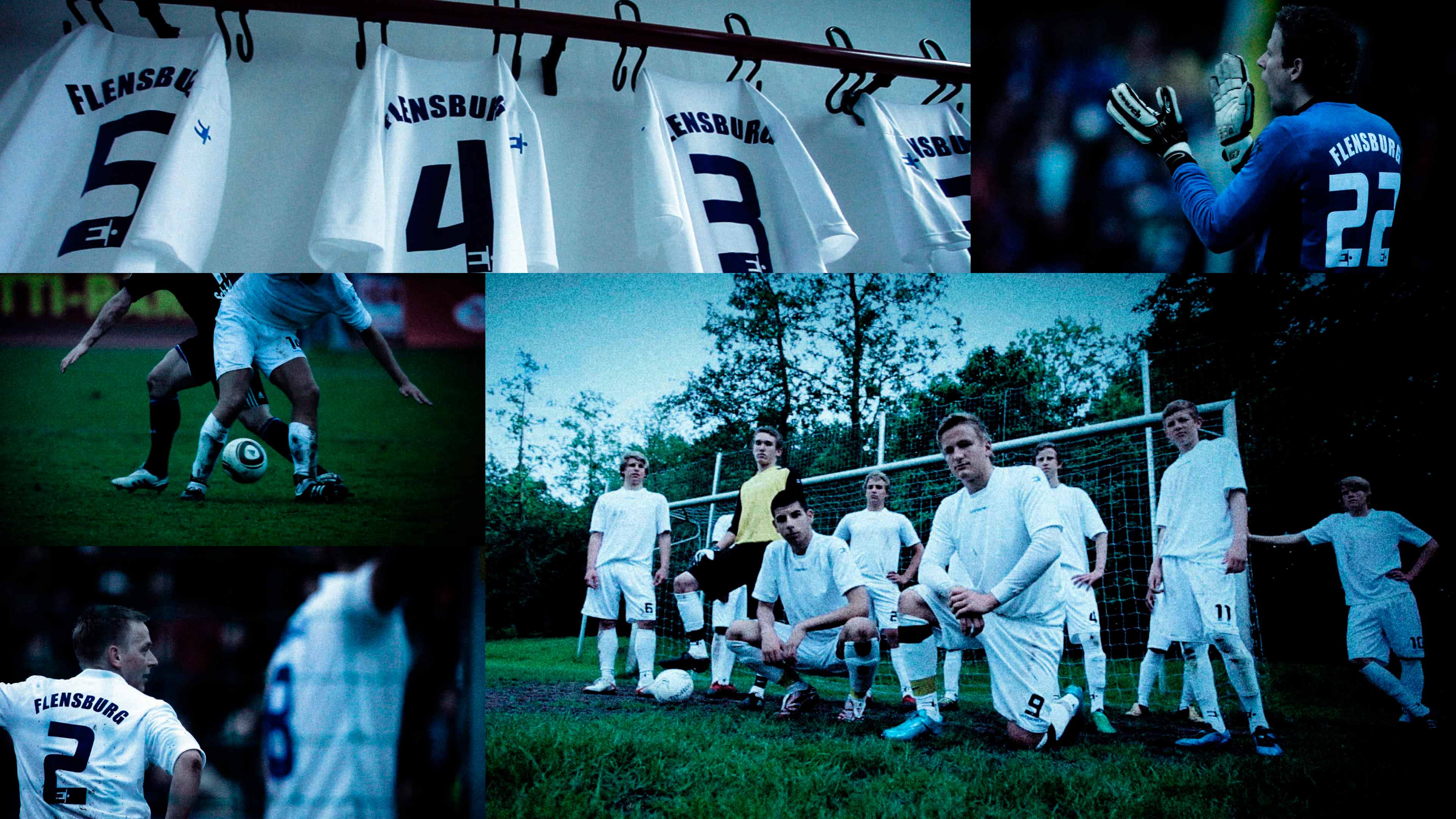 Bildercollage einer Flensburger Fussballmannschaft