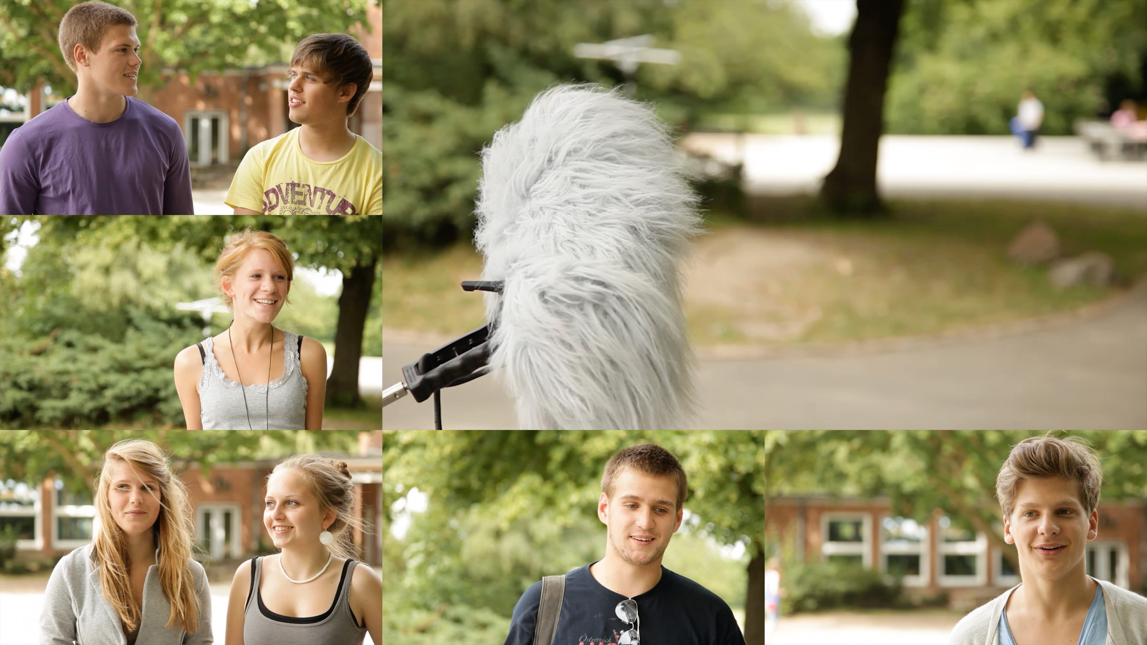 Bildercollage von Jugendlichen im Interview