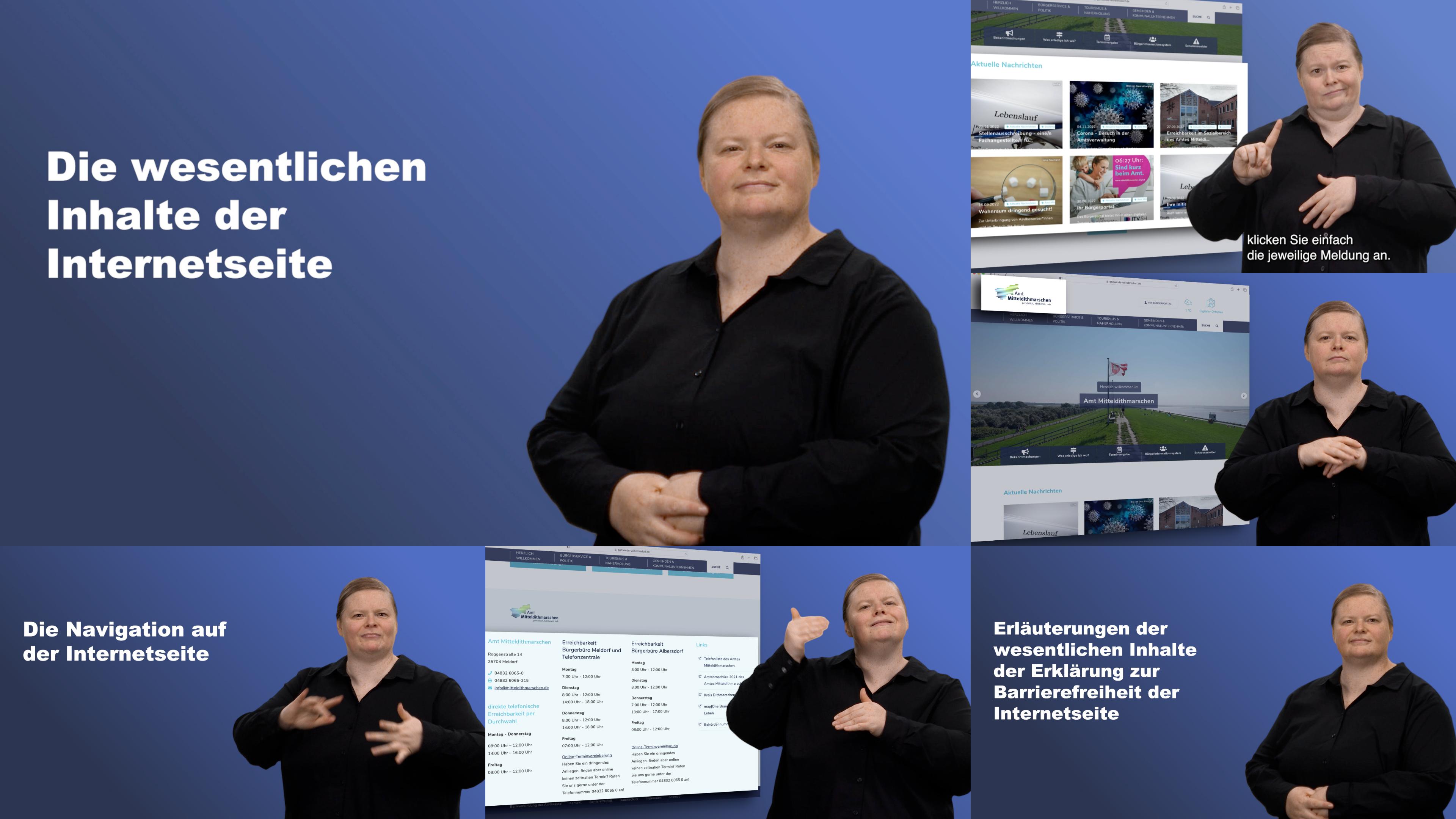 Eine Collage von inix Gebärdensprache