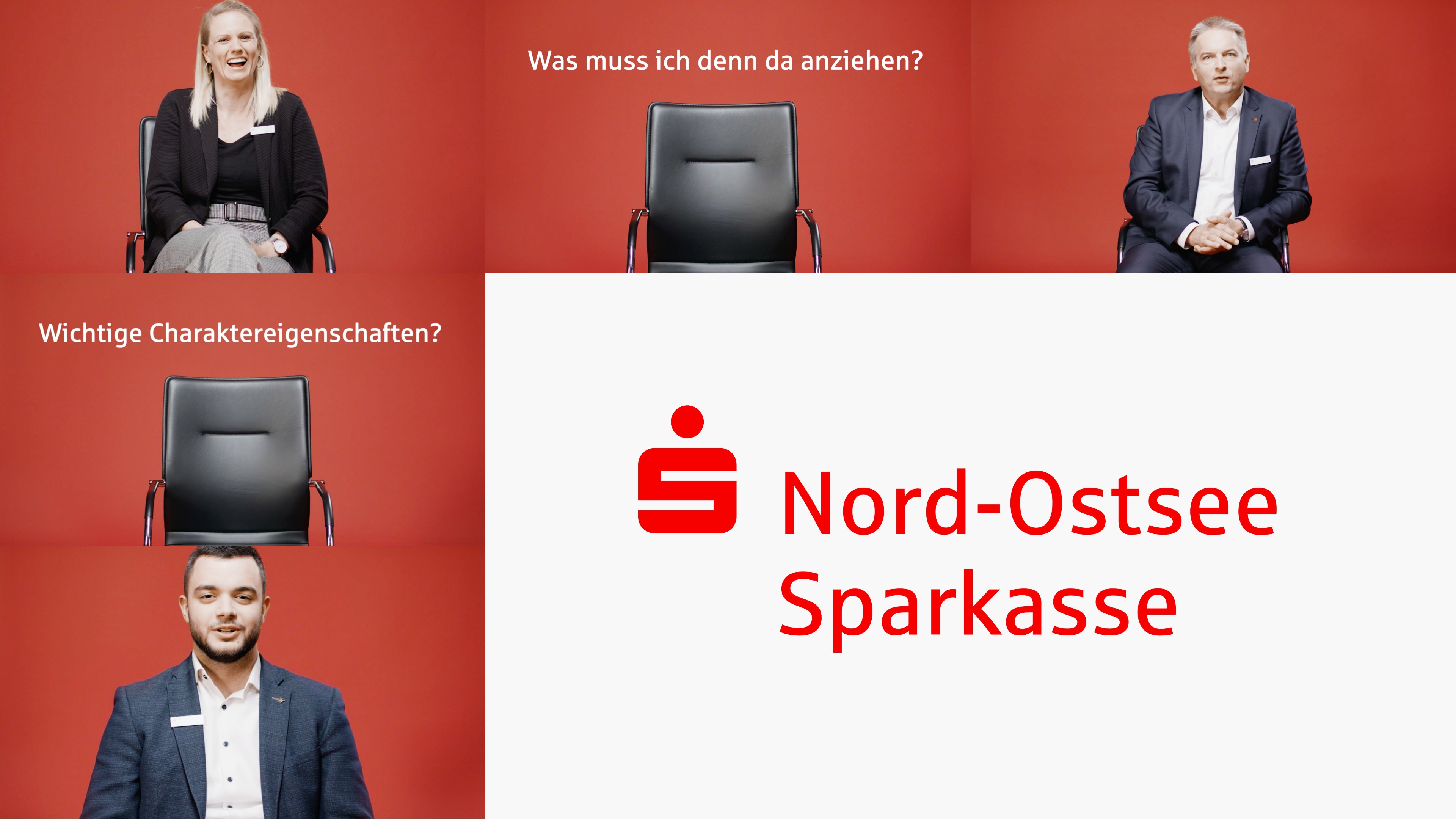 Eine Collage aus mehreren Bildern zur Ausbildung bei der Nord-Ostsee Sparkasse.